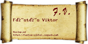Füstös Viktor névjegykártya
