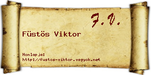 Füstös Viktor névjegykártya