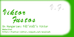 viktor fustos business card