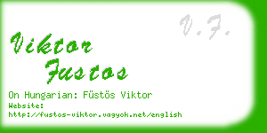 viktor fustos business card
